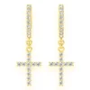gold cross earrings