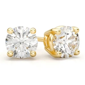0.10ctw Solitaire Stud Diamond Earrings 14k Solid Gold