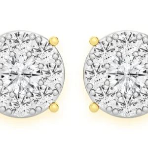 1.50ctw Mosaic Stud Diamond Earrings 14k Solid Gold
