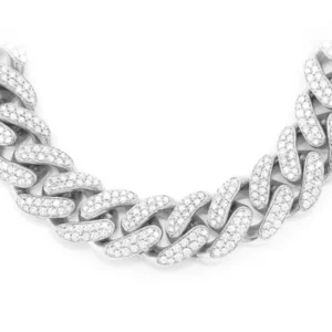 18mm miami cuban diamond necklace 14k  37.00ctw